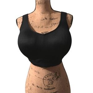 LIVI Black Full Coverage Full Support Bra 38G Adjustable Straps Back Closure